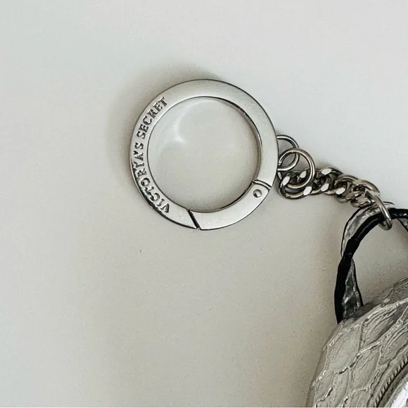 Victoria’s Secret Mini Backpack Bag Charm | Silver Snake Print | NWOT - Picture 2 of 7